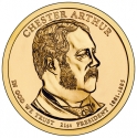 1 Dollar 2012, KM# 524, United States of America (USA), Presidential $1 Coin Program, Chester A. Arthur
