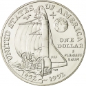 1 Dollar 1992, KM# 238, United States of America (USA), 500th Anniversary of the First Voyage of Christopher Columbus