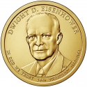 1 Dollar 2015, KM# 607, United States of America (USA), Presidential $1 Coin Program, Dwight D. Eisenhower