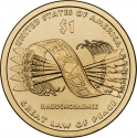 1 Dollar 2010, KM# 474, United States of America (USA), Native American $1 Coin Program, Hiawatha Belt
