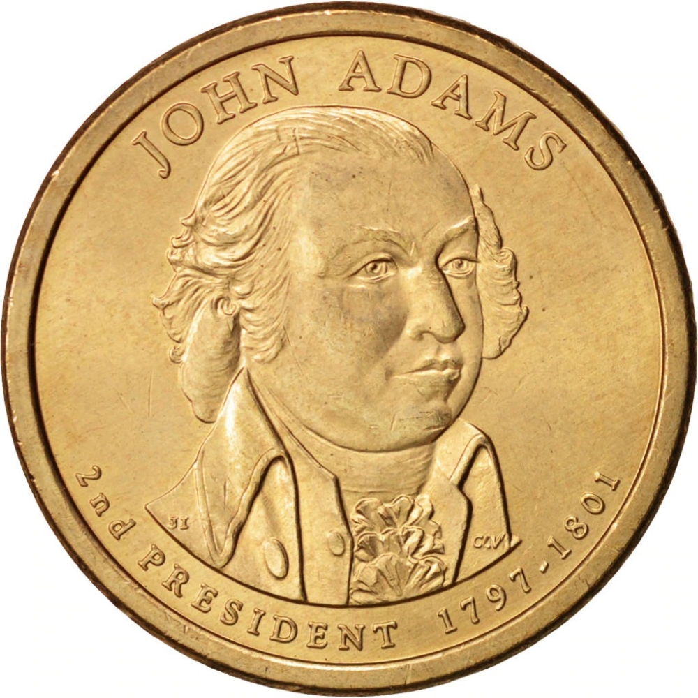 1 Dollar 2007, KM# 402, United States of America (USA), Presidential $1 Coin Program, John Adams