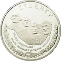 1 Dollar 1991, KM# 229, United States of America (USA), 50th Anniversary of the Mount Rushmore National Memorial