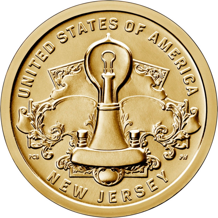 1 Dollar 2019, KM# 708, United States of America (USA), American Innovation $1 Coin Program, New Jersey