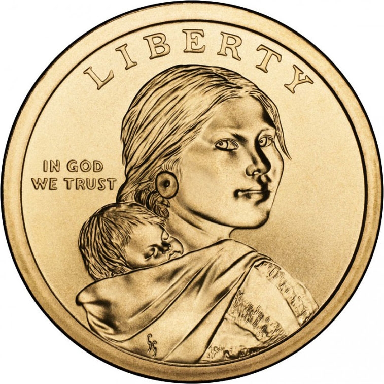Coin: 1 Dollar (Sacagawea - D, P, S) (United States of America(B06a -  Eisenhower, Anthony & Sacagawea Dollar) WCC:km310