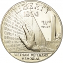 1 Dollar 1994, KM# 250, United States of America (USA), War Memorials, Vietnam Veterans Memorial