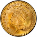3 Dollars 1854-1889, KM# 84, United States of America (USA)