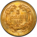 3 Dollars 1854-1889, KM# 84, United States of America (USA)