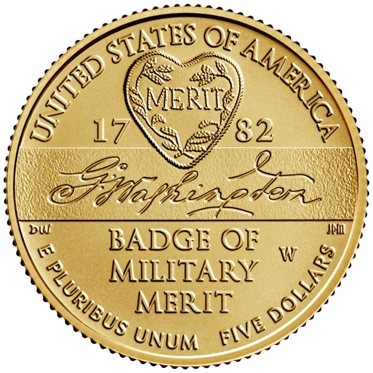 5 Dollars 2022, KM# 762, United States of America (USA), National Purple Heart Hall of Honor