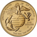 5 Dollars 2025, United States of America (USA), 250th Anniversary of the United States Marine Corps