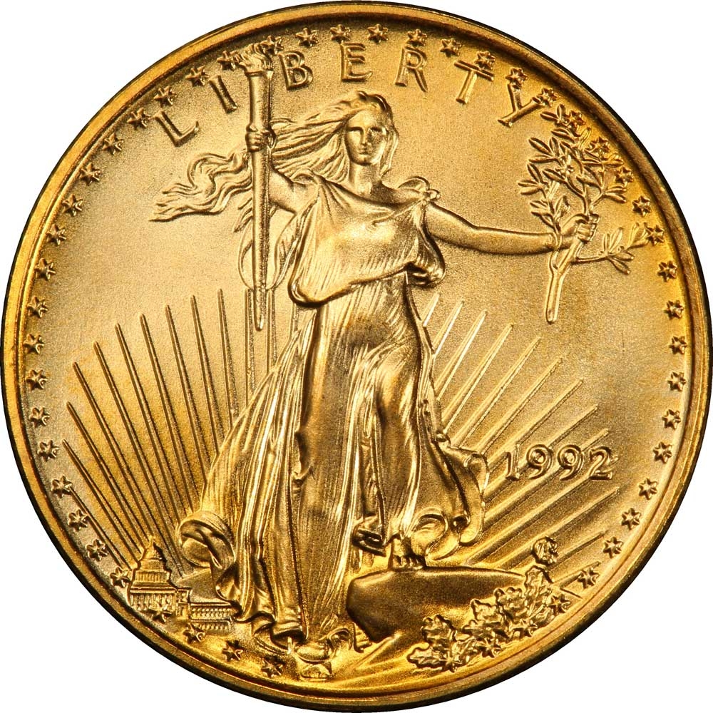 5 Dollars 1986-2018, KM# 216, United States of America (USA), American Eagles, Gold Eagles, Arabic numerals
