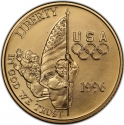 5 Dollars 1996, KM# 274, United States of America (USA), Atlanta 1996 Summer Olympics, Olympic Flag Bearer