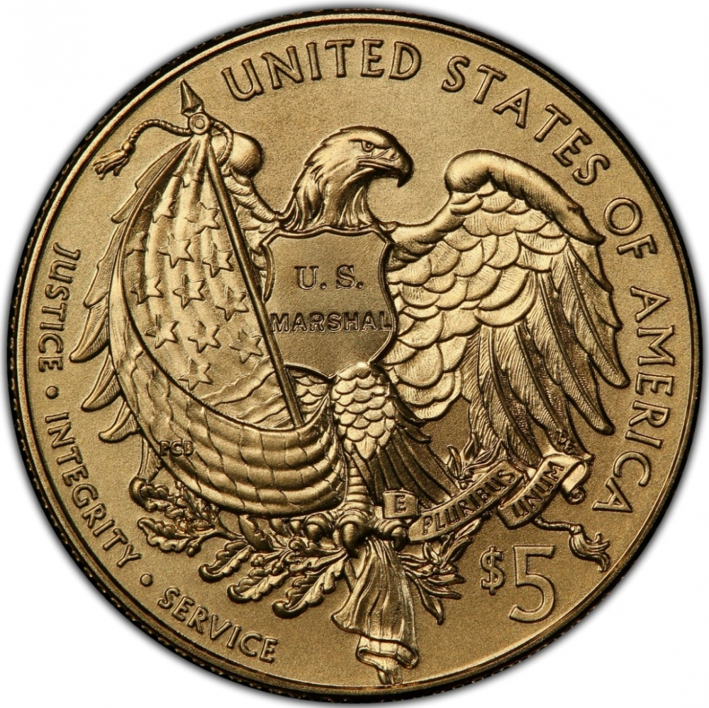 5 Dollars 2015, KM# 610, United States of America (USA), 225th Anniversary of the United States Marshals Service