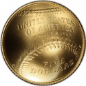 5 Dollars 2014, KM# 578, United States of America (USA), 75th Anniversary of the National Baseball Hall of Fame