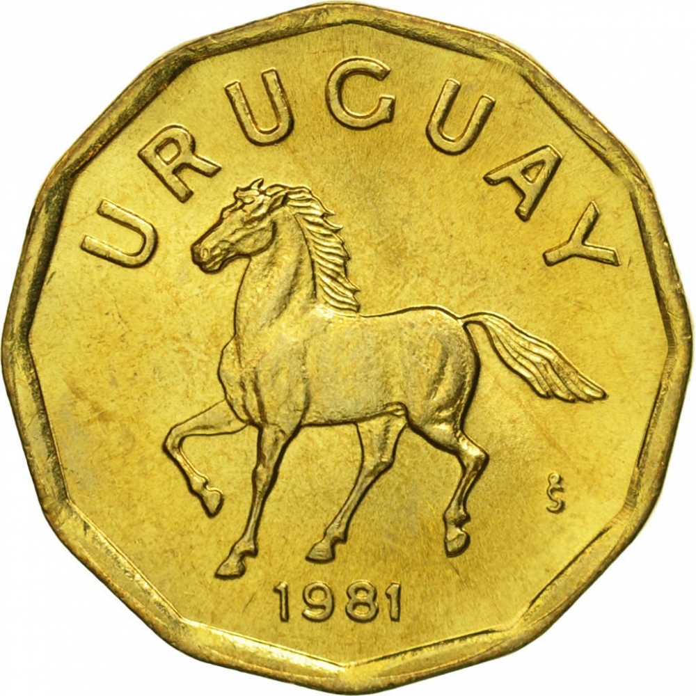10 Centesimos 1976-1981, KM# 66, Uruguay