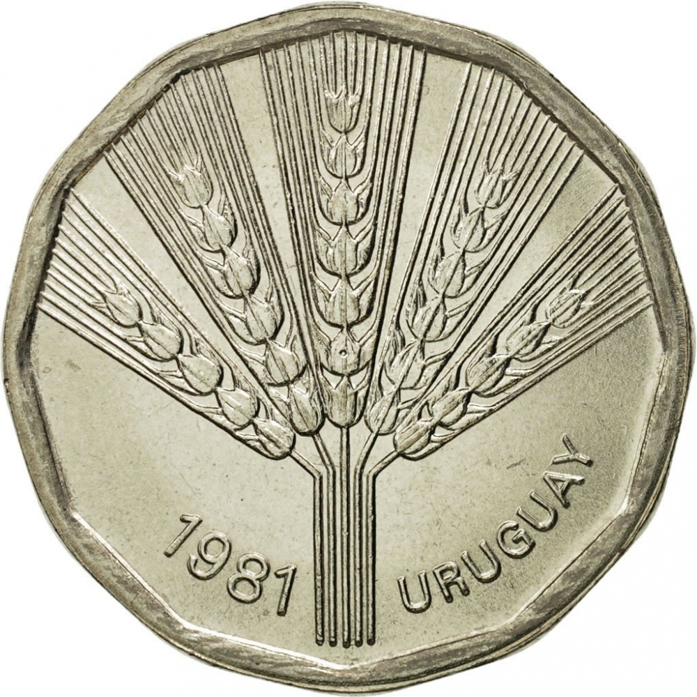 2 Nuevos Pesos 1981, KM# 77, Uruguay, Food and Agriculture Organization (FAO), World Food Day