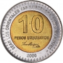 10 Pesos Uruguayos 2000, KM# 121, Uruguay, 150th Anniversary of Death of José Gervasio Artigas