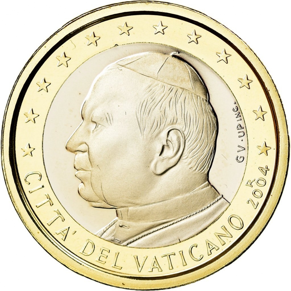1 Euro 2002-2005, KM# 347, Vatican City, Pope John Paul II