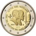 2 Euro 2017, Vatican City, Pope Francis, 1950th Anniversary of Death of the Martyrs Saint Peter and Paul the Apostle