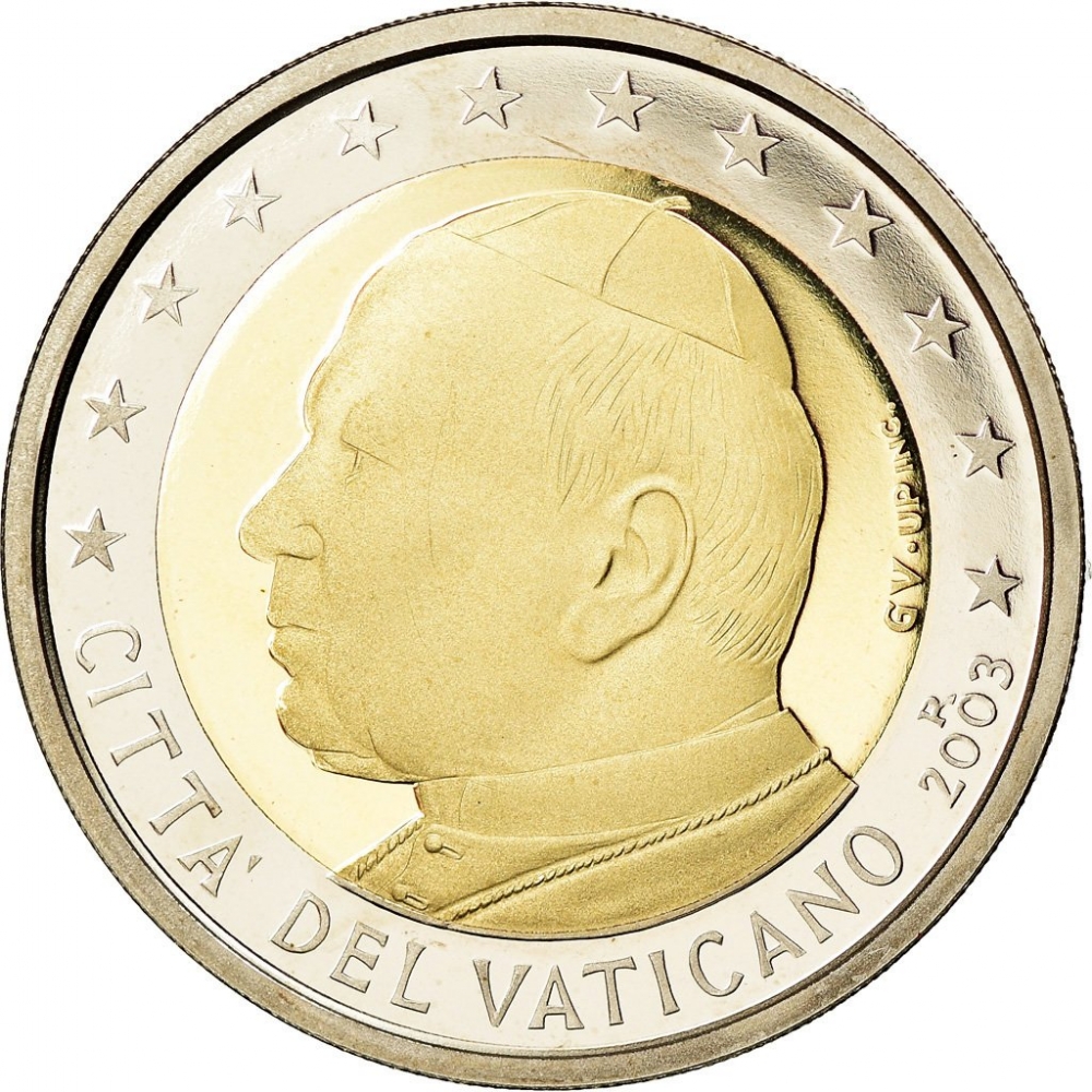2 Euro 2002-2005, KM# 348, Vatican City, Pope John Paul II