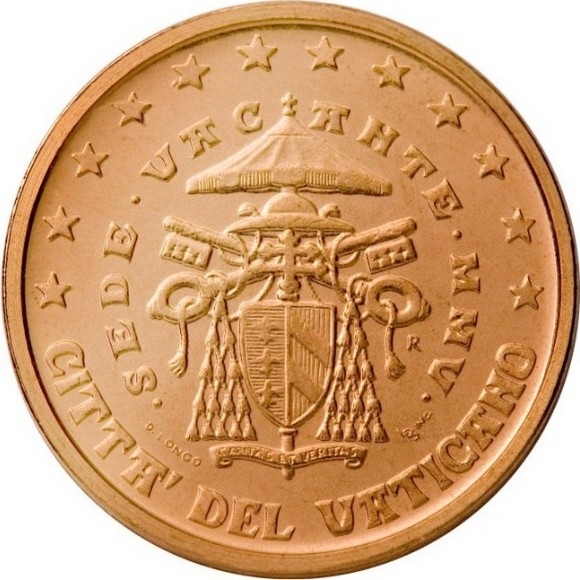 1 Euro Cent 2005, KM# 365, Vatican City