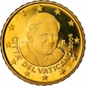 10 Euro Cent 2006-2007, KM# 378, Vatican City, Pope Benedict XVI