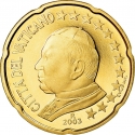 20 Euro Cent 2002-2005, KM# 347, Vatican City, Pope John Paul II