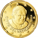 20 Euro Cent 2006-2007, KM# 379, Vatican City, Pope Benedict XVI