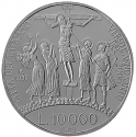 10 000 Lire 1998, KM# 291, Vatican City, Pope John Paul II, Holy Year of 2000, Crucifixion