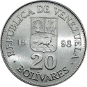 20 Bolivares 1998-1999, Y# 76, Venezuela