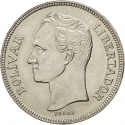 5 Bolivares 1973, Y# 44, Venezuela