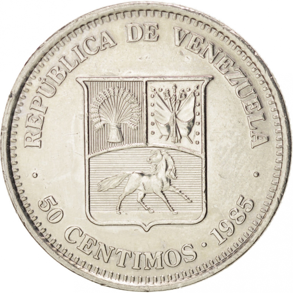 50 Centimos 1965-1985, Y# 41, Venezuela