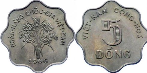 5 Dong Vietnam South Republic 1966 KM 9 CoinBrothers Catalog