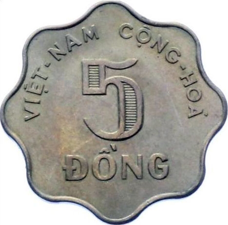 5 Dong 1966, KM# 9, Vietnam, South (Republic)