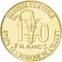 10 Francs 1981-2021, KM# 10, West African States, Food and Agriculture Organization (FAO)