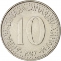 10 Dinara 1982-1988, KM# 89, Yugoslavia