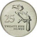 25 Ngwee 1992, KM# 29, Zambia